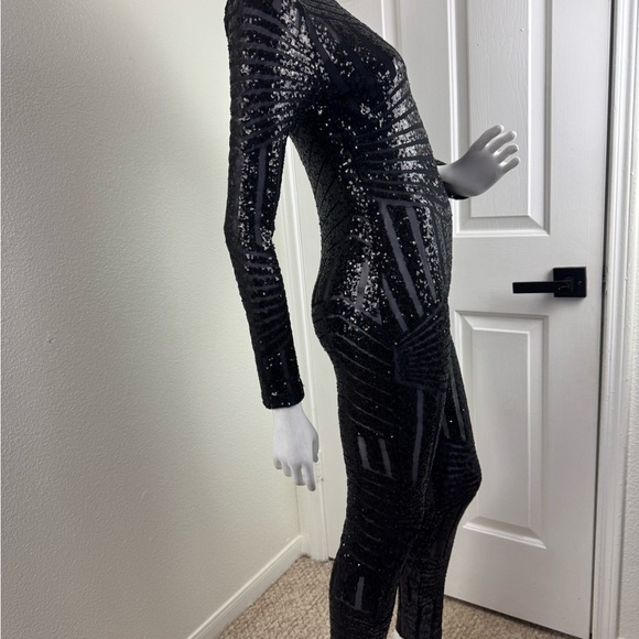 Akira Chicago Sequin Black Regular Size Jumpsuits & Rompers for Women Size M - Picture 4 of 11
